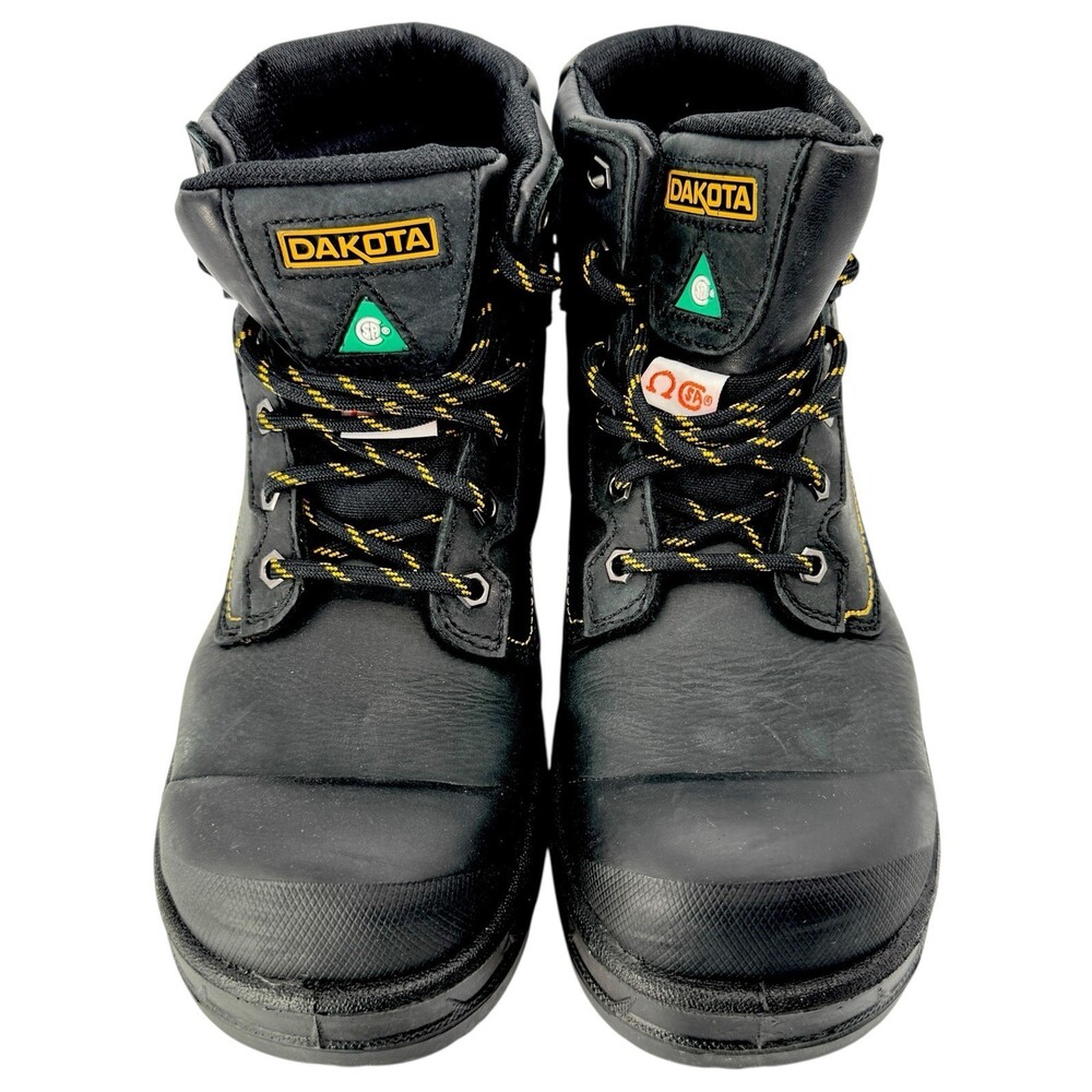 Dakota Men's 6'' 877 Steel Toe Plate Work Boots Thermal Non-Slip Black Size 8W